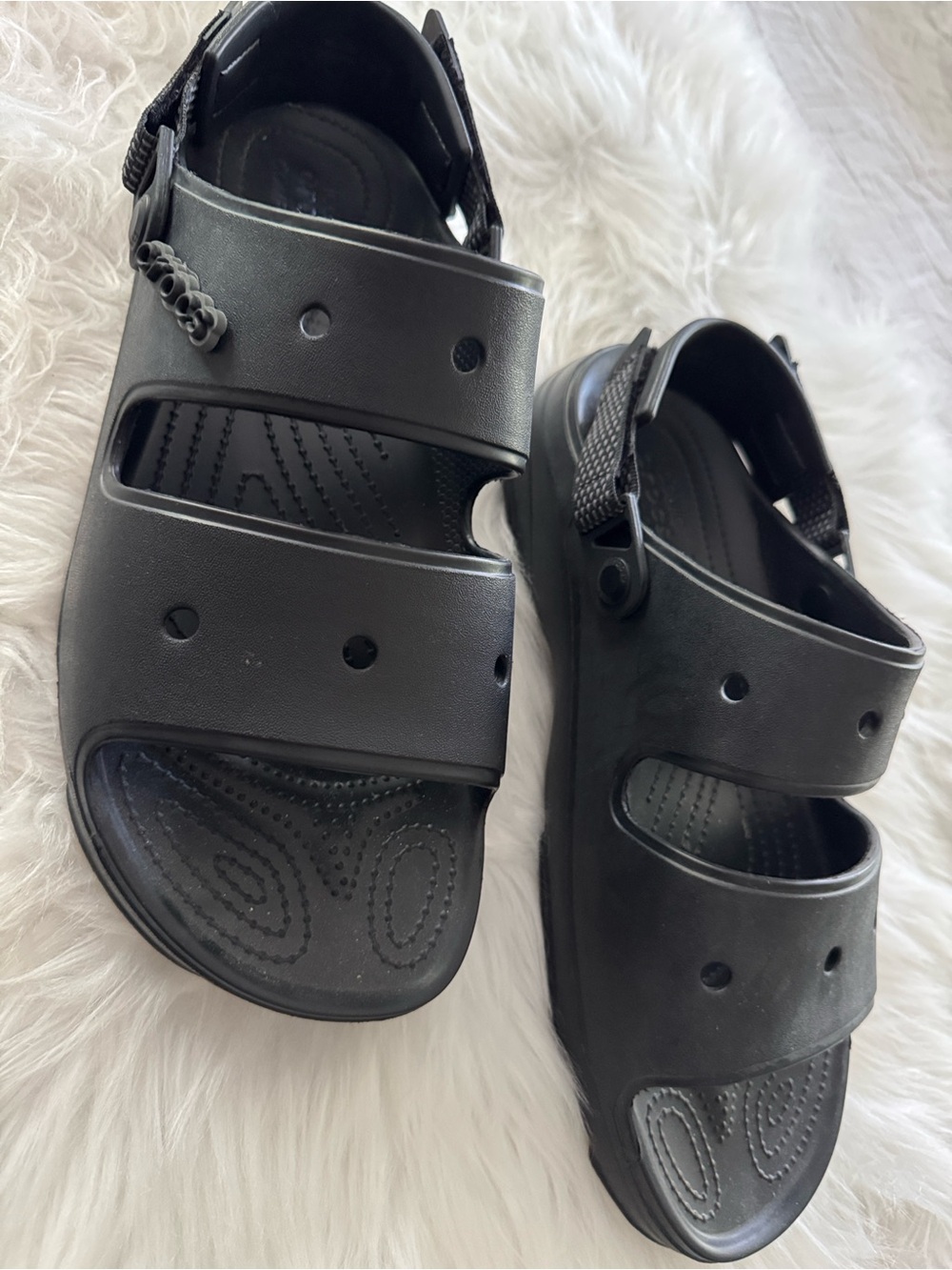 CROCS Black Rubber Slip-On Clogs